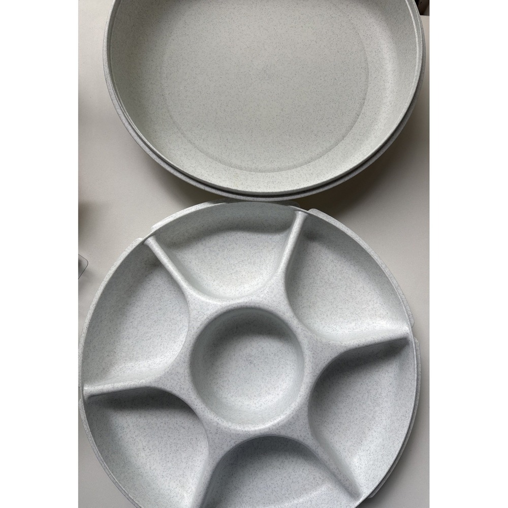 Tupperware Veggie Dip Divided Serving Tray w/ Lid 1665-1, 1666-1 NO DIP BOWL